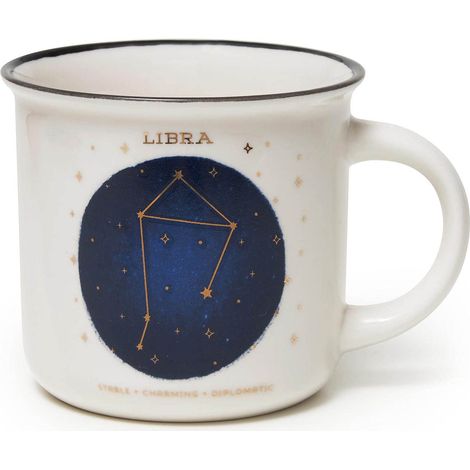 Legami - Tazza, Count Your Lucky Stars, Tazza in Porcellana New Bone China, Segno Zodiacale Laminato in Oro, Lavabile in Lavastoviglie, Capacità 350 ml, Tema Libra (1/3)