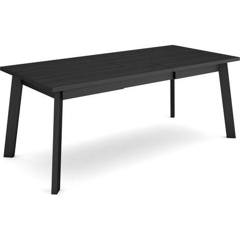 Skraut Home - Table Ă manger, Meuble Salle Ă Manger, 200, Pour 10 personnes, Pieds en bois, Style moderne, Noir (1/5)