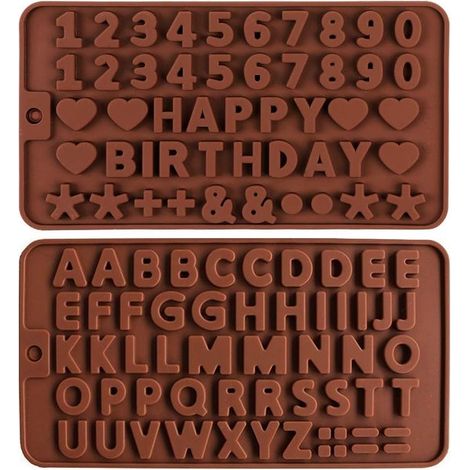 Moules en silicone alphabet et chiffres - Moules à chocolat et fromage deux pièces - Pour la pâtisserie, les bonbons et les glaçons - Moules à chocolat - Aléatoire (1/5)
