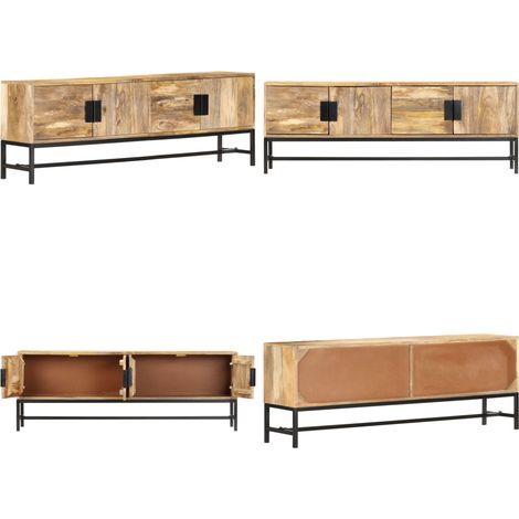Meuble TV 140x30x50 cm Bois massif de manguier - Meubles Tv - Meuble Tv - Meuble Rustique - Meuble En Bois Massif - Mobilier Salle Séjour - Home & Living (1/5)