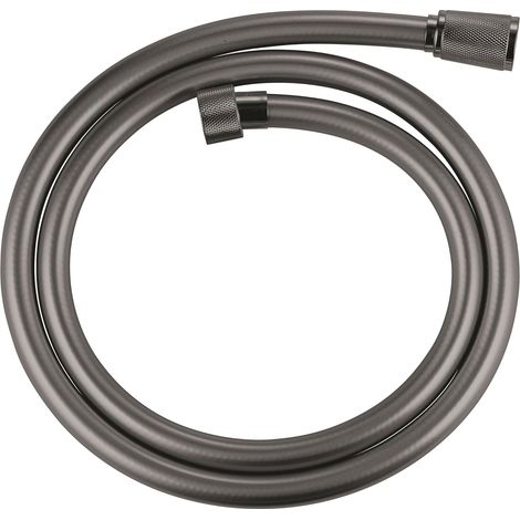 1 - Flexible De Douche - Tuyau Anti-Pliures - Rotation TwistStop - Raccord Fileté Universel 1/2&34 - Salle De Bain Moderne - Gris Foncé - 125x0,6cm
