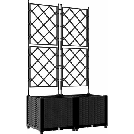 Maison Exclusive - Vaso da giardino 2 pcs Nero 80 x 40 x 143 cm Plastica