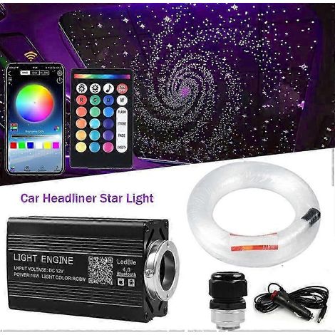 Kit de 500 fibres optiques pour éclairage de toit et de plafond de voiture ou de maison avec télécommande ( ) (1/5)