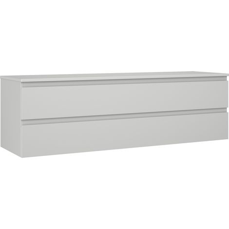 Mexen Orio Badezimmerschrank 160 cm mit Arbeitsplatte, 2 Schubladen, Grau Matt - 91A10-16047-2-BFFC62 (1/5)