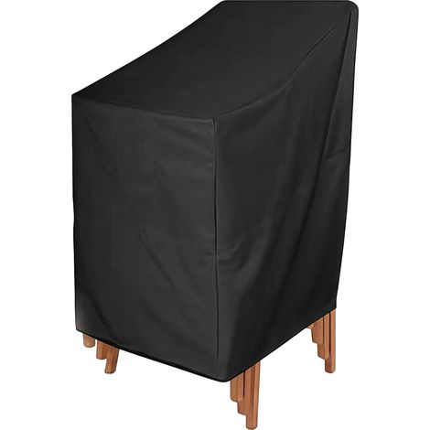 Noir 134 x 66 x 63/89 cm,Housse de protection pour chaise de jardin 210D Oxford Imperméable Résistante à l'hiver Anti UV Empilable Pour meubles de jardin (1/5)
