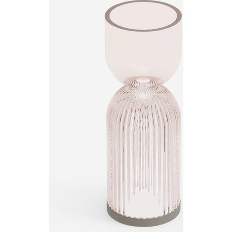 Lampada da tavolo LED ricaricabile design in policarbonato Alba B - Rosa