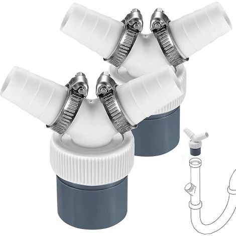 2 x Double Evacuation Machine Adapters, Y Adapter for Double Evacuation Includes Clamping for Pipes with an Inlet Diameter 19 to 24 mm and an Outlet Diameter 40 mm (1/5)