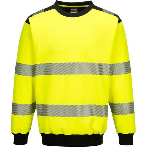 Sweat à Col Rond Pw3 Haute-visibilité Couleur : Jaune/noir Taille M - Portwest (1/2)