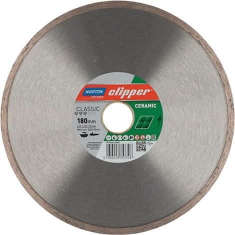 NORTON CLIPPER Disco diamantato Classic Ceramic D180mm Foro25,4/22,23mm 1,7mm - 70184626828