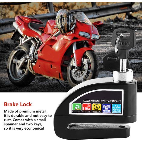 Antivol disque frein antivol moto scooter vélo système alarme sécurité noir (1/5)