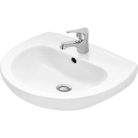 Lavabo sospeso 45x37 salvaspazio bianco in ceramica (1/4)