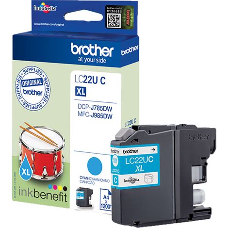 Brother LC-22UC cartouche d'encre Original Rendement élevé (XL) Cyan