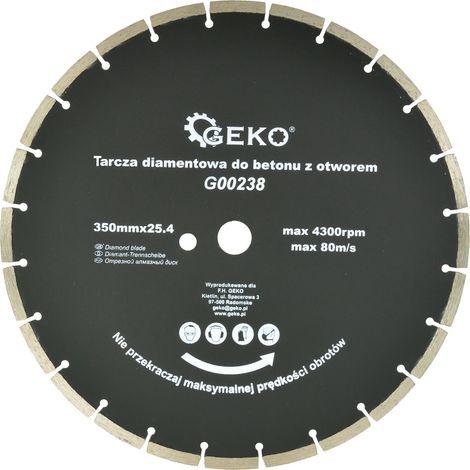 Diamanttrennscheibe für Beton 350 mm x 25,4 mm mit zusätzlicher Bohrung (10) (1/3)