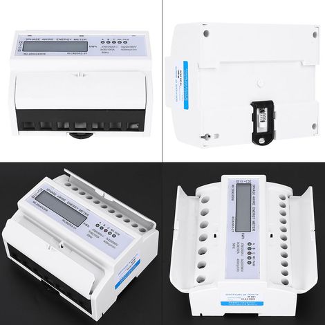 Dreiphasiger, 4-adriger, 7-poliger elektronischer Energiezähler für DIN-Schiene (30-100 A) (1/5)