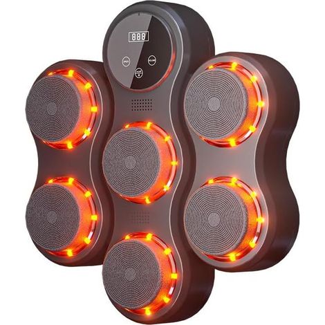 Machine de boxe intelligente avec gants de boxe, entraîneur de boxe mural, coussin de frappe, entraînement de boxe électronique pour adultes, à domicile et en salle de sport