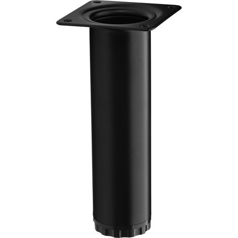 Möbelfuß BRAVO Höhe 150 mm (+ 10 mm) Ø 40 mm schwarz matt höhenverstellbarer Schrankfuß aus Stahl Möbelbein belastbar bis 50 kg von SOTECH