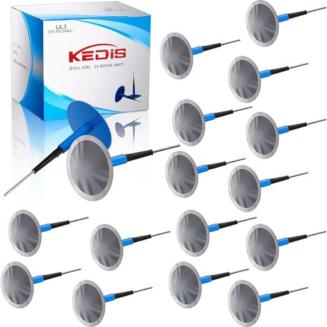Ortviai Kit de Réparation de Pneu Champignon 36x4mm - Lot de 24 Rustines de Pneu en Caoutchouc avec Clou de Traction en Acier, Bouchon de Crevaison Professionnel pour Voiture, Moto, Camion, Bus (1/5)