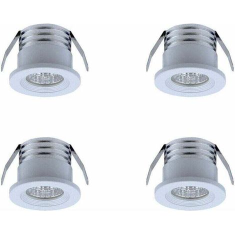 Lot de 4 mini spots LED encastrables, 3 W, blanc chaud Blanc