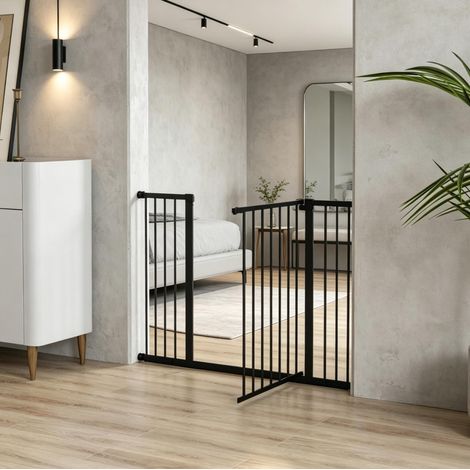 Barriera di sicurezza estensibile per animali 107 x 76 cm nera HAVRYA (1/5)