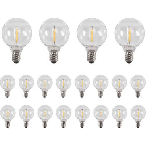 20 PièCes SéRies G40 LED Ampoules de Rechange E12 Culot à Vis Incassable LED Globe Ampoules pour Guirlandes Solaires Chaudes (1/5)