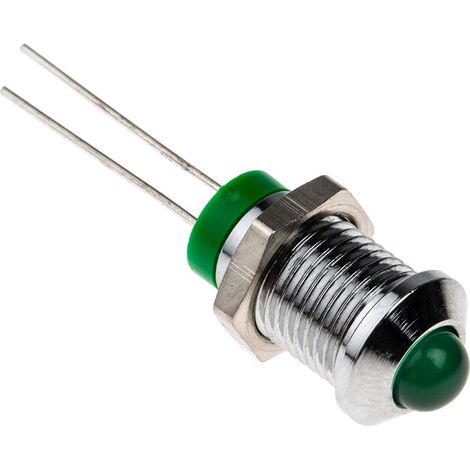 Voyant LED lumineux Vert RS PRO, dia. 8mm, 2V c.c., IP67 ( Prix pour 1 )