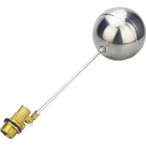 Robinet à flotteur DN20 G3/4" mâle, vanne flottante à capteur d'eau avec boule, robinet de piscine, flotteur fileté, kit de remplissage automatique pour bassin