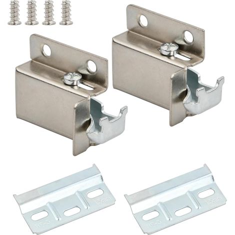 2 Pcs Support Etagère pour Cuisine, Acier Nickelé Fixation Murale, Porte Placard Cuisine à Visser, Suspension Armoire Métallique Fixation Murale, Support pour Meuble de Cuisine (1/5)