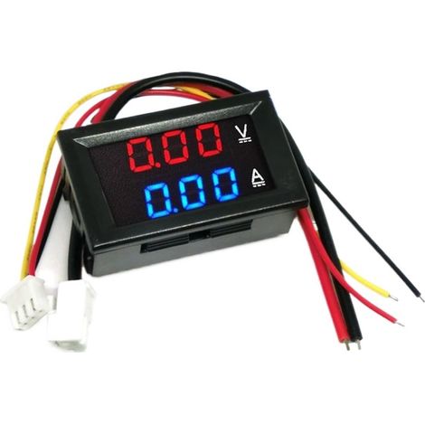 Mini Digital Voltmeter Amperemeter DC 100V 10A Panel Spannung Strom Meter Tester Detektor Dual LED Display 0,56" für Auto (1A Rot Rot)