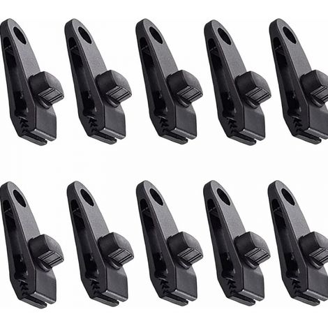 10 Piezas Clips para Lona Clips para Carpas Toldos Abrazadera Clip Toldos para Camping Abrazadera para Dosel Clips para Lona Toldos para Actividades al Aire Libre Negro (1/5)