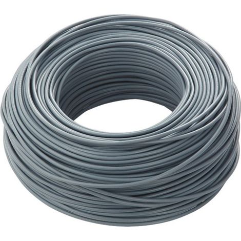 Section de câble électrique unipolaire FS17, 4 mm2, couleur grise, écheveau de 100 m (1/4)