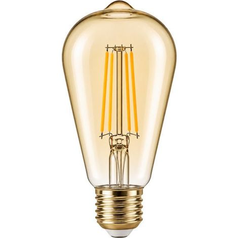 Ampoule LED Filament E27 8W Ambrée ST64 - Blanc Chaud (2300K - 3500K) - SILAMP (1/2)