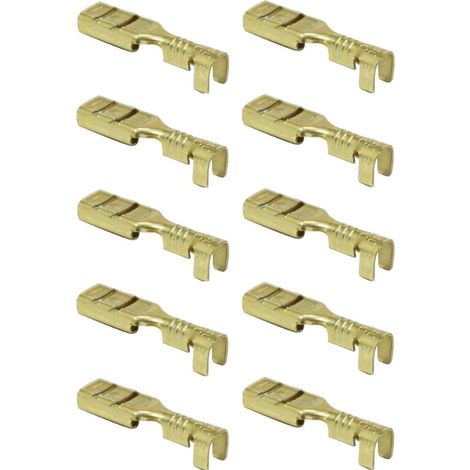 Cyclingcolors – Lot de 10 cosses laiton femelle 4,8mm à sertir – Connecteurs cylindriques tubulaires – Connexion électrique fiable (1/2)