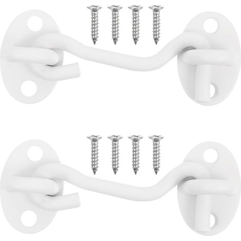 2 Pièces Loquets à Œillet en inox 3 Pouces Blanc (1/5)