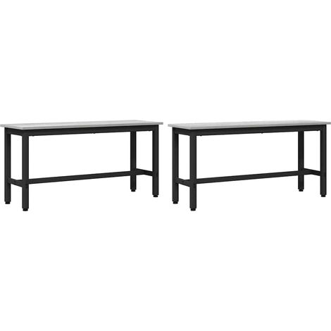 Banca de Comedor 2 pcs Gris Sonoma 100 x 32,5 x 48,5 cm vidaXL