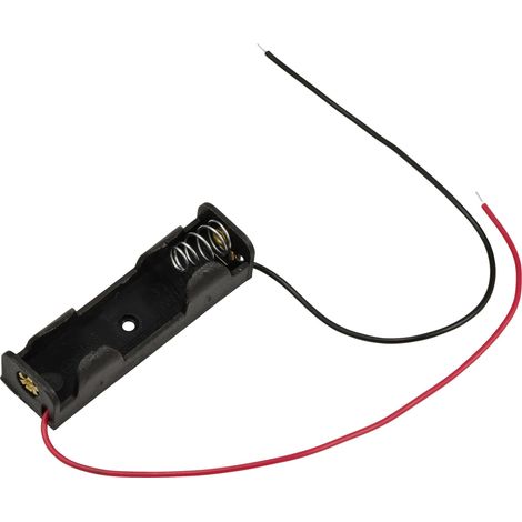 TRU COMPONENTS TC-13220604 Support de pile 1x LR6 (AA) raccordement par fils (L x l x H) 58.9 x 17 x 14.2 mm Y739393 (1/2)