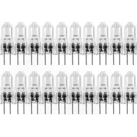 Lot de 20 ampoules halogènes G4, 20 W 12 V pour lampes et luminaires (1/5)