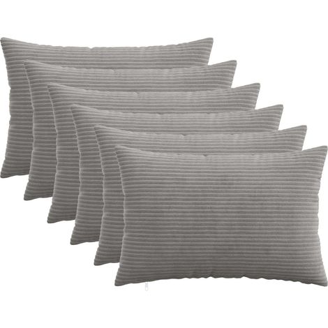 vidaXL Housse de coussin 6 pcs HEERLEN Gris clair 50 x 75 cm - maison aménagement maison