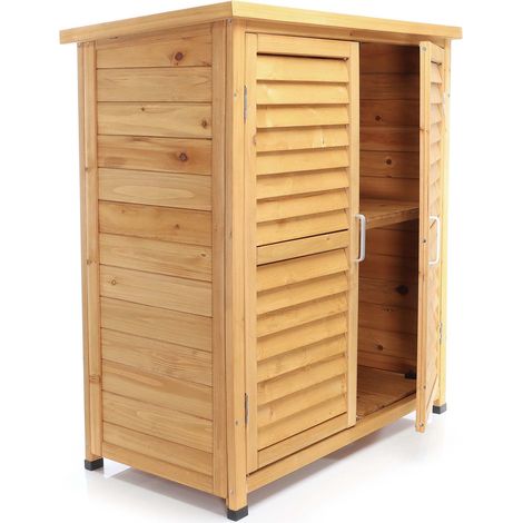 Caseta Jardín Cobertizo Armario Exterior madera pícea 870x465x916mm Almacenaje media altura
