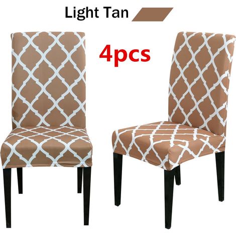 Housse De Chaise - Extensible - Pour Chaise À 4 Pieds - Imprimé Moderne - Lavable En Machine - 1 Pièce