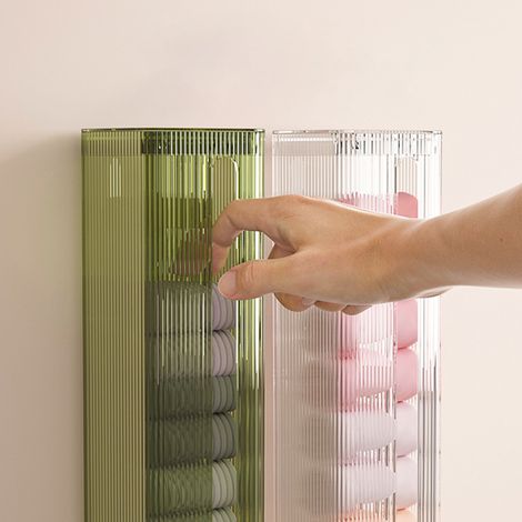 Dispositif de rangement pour sacs poubelles de sous-vêtements pour personnes paresseuses, avec couvercle, sans perçage, collecteur de sacs en plastique coulissant pour la cuisine, transparent. (1/5)