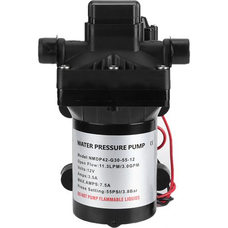 Membranpumpe der Serie 42, 12 V DC, 3,0 GPM, 55 PSI, selbstansaugend mit internem Bypass für Auto, Wohnmobil, Boot (1/5)