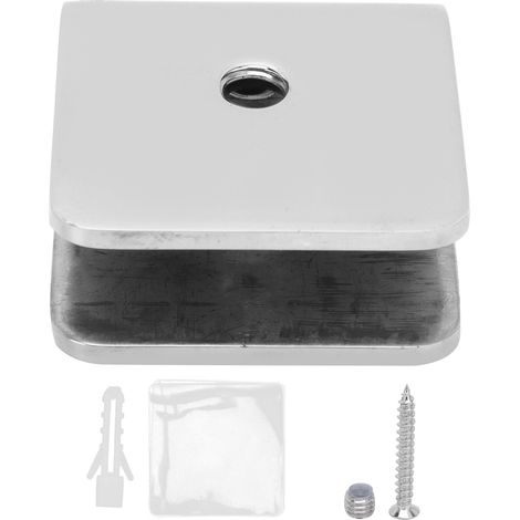 45x48mm Bride de Fixation en Verre Carré pour Porte de Salle de Bain, Support de Serrage pour Verre de 8-12mm