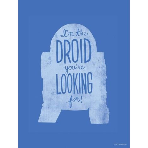 Poster d'Art Star Wars Silhouette R2D2 Citations - 30 x 40 cm (1/3)
