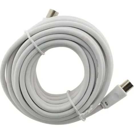Extensor de TV de 5 metros, macho/macho con adaptador hembra/hembra, diámetro 9,52 mm.