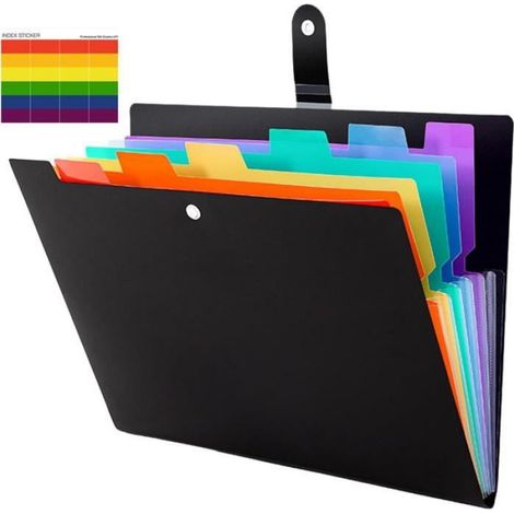 Trieur A4 - Extensible Accordéon - 7 Compartiments - 32,5 x 22,5 cm - Noir (1/4)