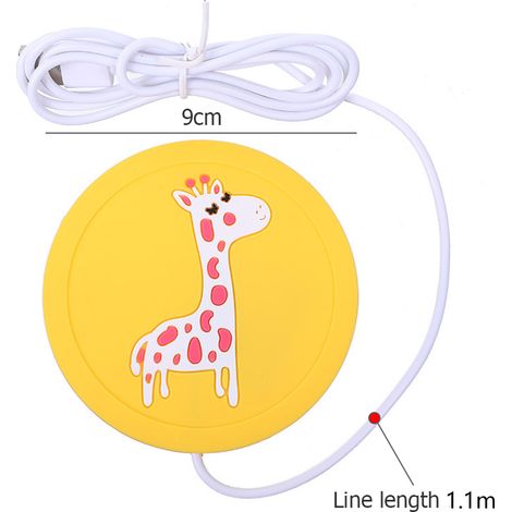 USB-beheizbare Silikon-Untersetzermatte mit niedlichen Cartoon-Tiermotiven, rutschfest, ideal als Getränkewärmer oder Tassenunterlage. (1/3)