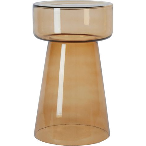 Table d'appoint Light & Living Dakwa en verre jaune ocre - Ø30x50