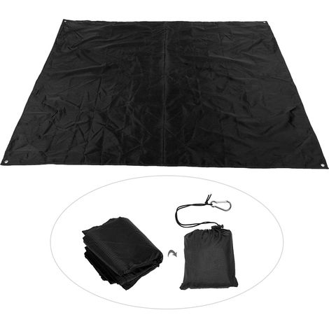 Tapis de pique-nique imperméable portable pour camping, jardin et plage (Noir) (1/5)