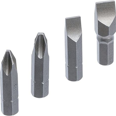Bgs Technic – Lot de 4 embouts pour visseuse 1/2 – 2 embouts plats 8mm et 10mm – 2 embouts cruciformes PH2 et PH3 – Compatible avec tournevis à impact (1/2)