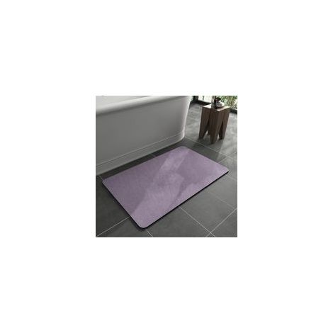 Tappetino da bagno - Tappetino da bagno sottile, assorbente e ad asciugatura rapida con retro in gomma e superficie effetto camoscio - Morbido al tatto - Colore lavanda - Dimensioni: 40,6 cm x 61 cm -